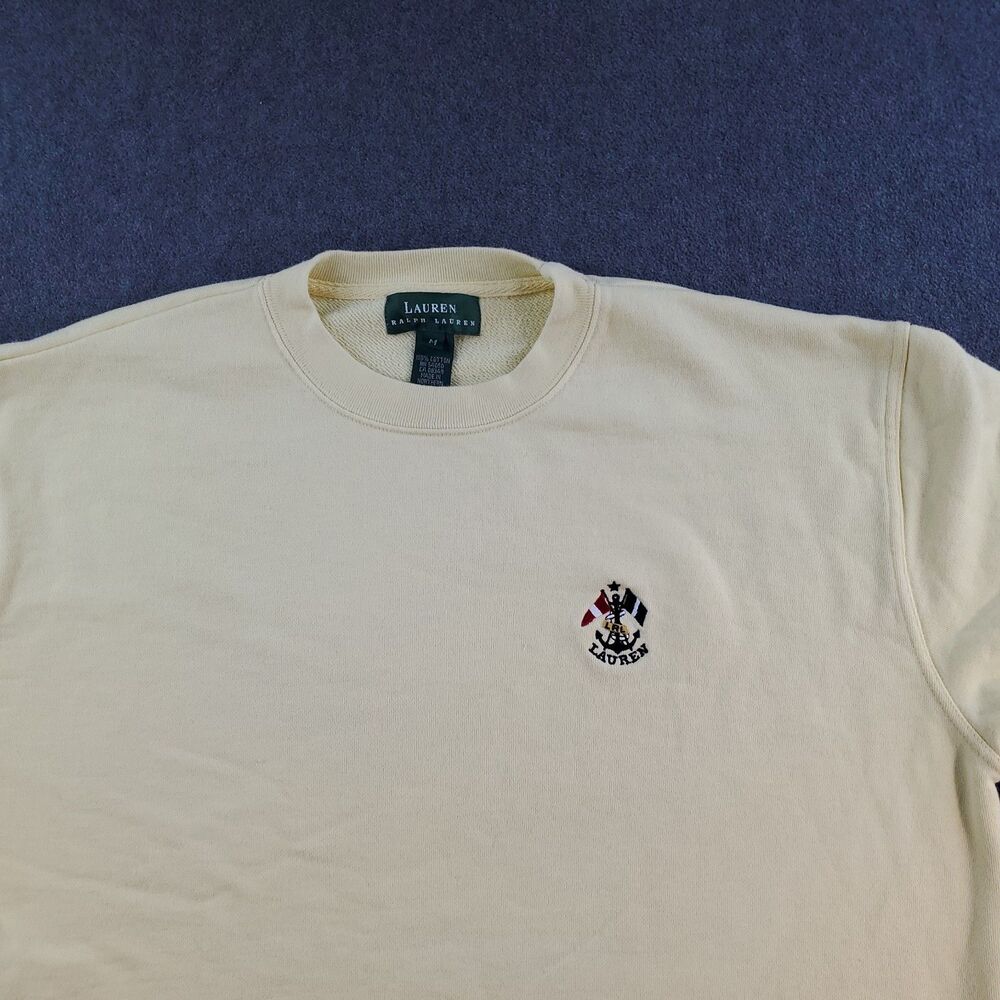 Lauren Ralph Lauren Sweater  Adult Medium Yellow Anchor Logo Sweatshirt - Picture 15 of 16